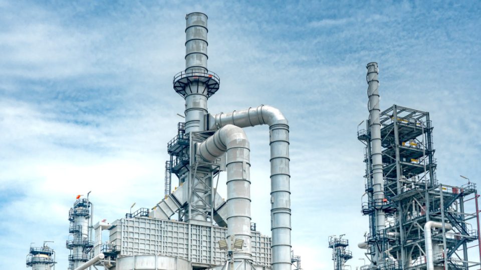 Oil,And,Gas,Industrial,Refinery,Zone,detail,Of,Equipment,Oil,Pipeline Oil and gas industrial refinery zone,Detail of equipment oil pipeline steel with valve from large oil storage tank at twilight.